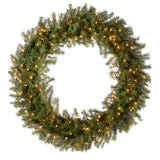 Pre-Lit Norwood Fir Wreath with Clear Lights, 48 Inch
