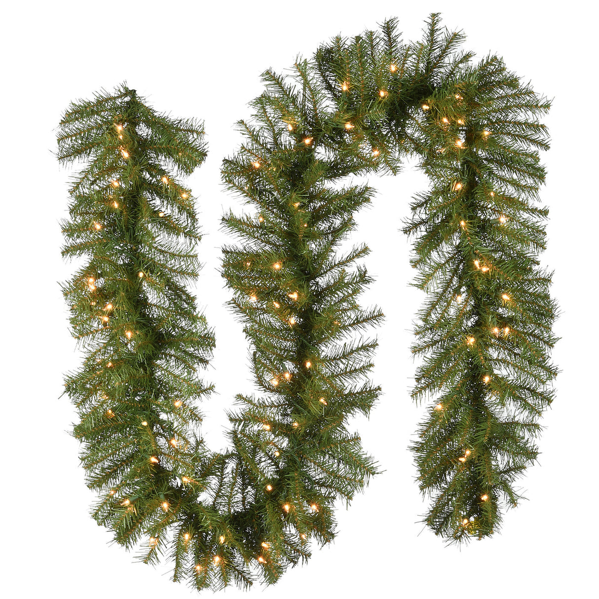 9FT Pre-Lit Norwood Fir Garland with Clear Lights