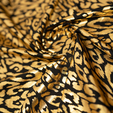 Foiled Spandex Madagascar Cheetah Print