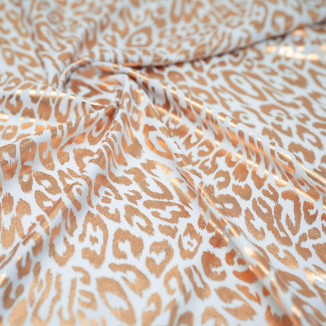 Madagascar Foiled Spandex Fabric - Cheetah Print, 58" Width (1 Yard)