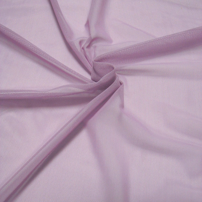 Solid Mesh Nylon Spandex Fabric - Lilac, Purple, Burgundy, Lime Green, Baby Blue, Hot Pink, Violet, Black, 58" Width