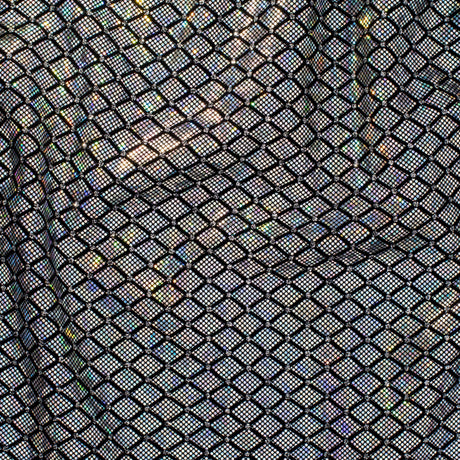 Nylon Spandex Diamond Flocking Hologram Fabric