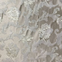 Nora Floral Print Jacquard Polyester Linen Viscose Fabric - Ecru, Beige, Gray, Pewter, 55" Width (1 Yard)