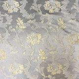 Nora Floral Print Jacquard Polyester Linen Viscose Fabric - Ecru, Beige, Gray, Pewter, 55" Width (1 Yard)