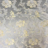 Nora Floral Print Jacquard Polyester Linen Viscose Fabric - Ecru, Beige, Gray, Pewter, 55" Width (1 Yard)