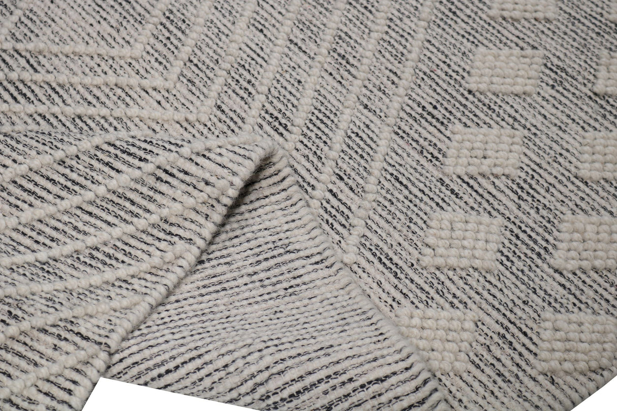 Noor Collection Wool Cotton Polyester Rug - Natural Beige Modern Bohemian, 9' X 12' (1 Unit)