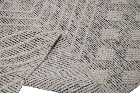 Noor Collection Wool Cotton Polyester Rug - Natural Beige Modern Bohemian, 9' X 12' (1 Unit)