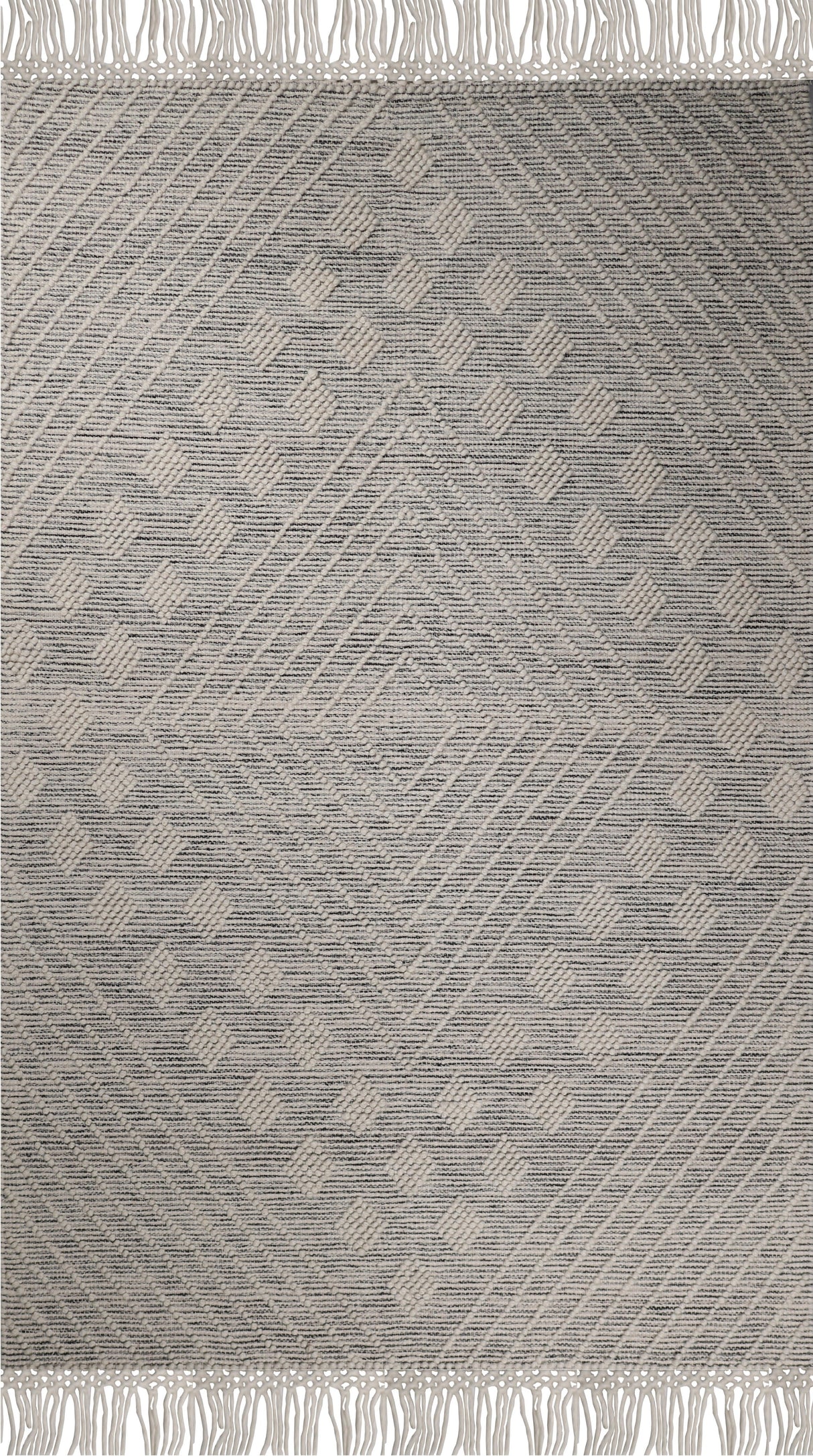 Noor Collection Wool Cotton Polyester Rug - Natural Beige Modern Bohemian, 9' X 12' (1 Unit)