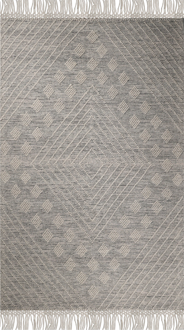 Noor Collection Wool Cotton Polyester Rug - Natural Beige Modern Bohemian, 9' X 12' (1 Unit)