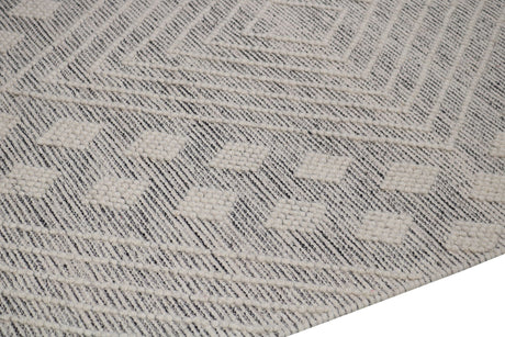 Noor Collection Wool Cotton Polyester Rug - Natural Beige Modern Bohemian, 9' X 12' (1 Unit)