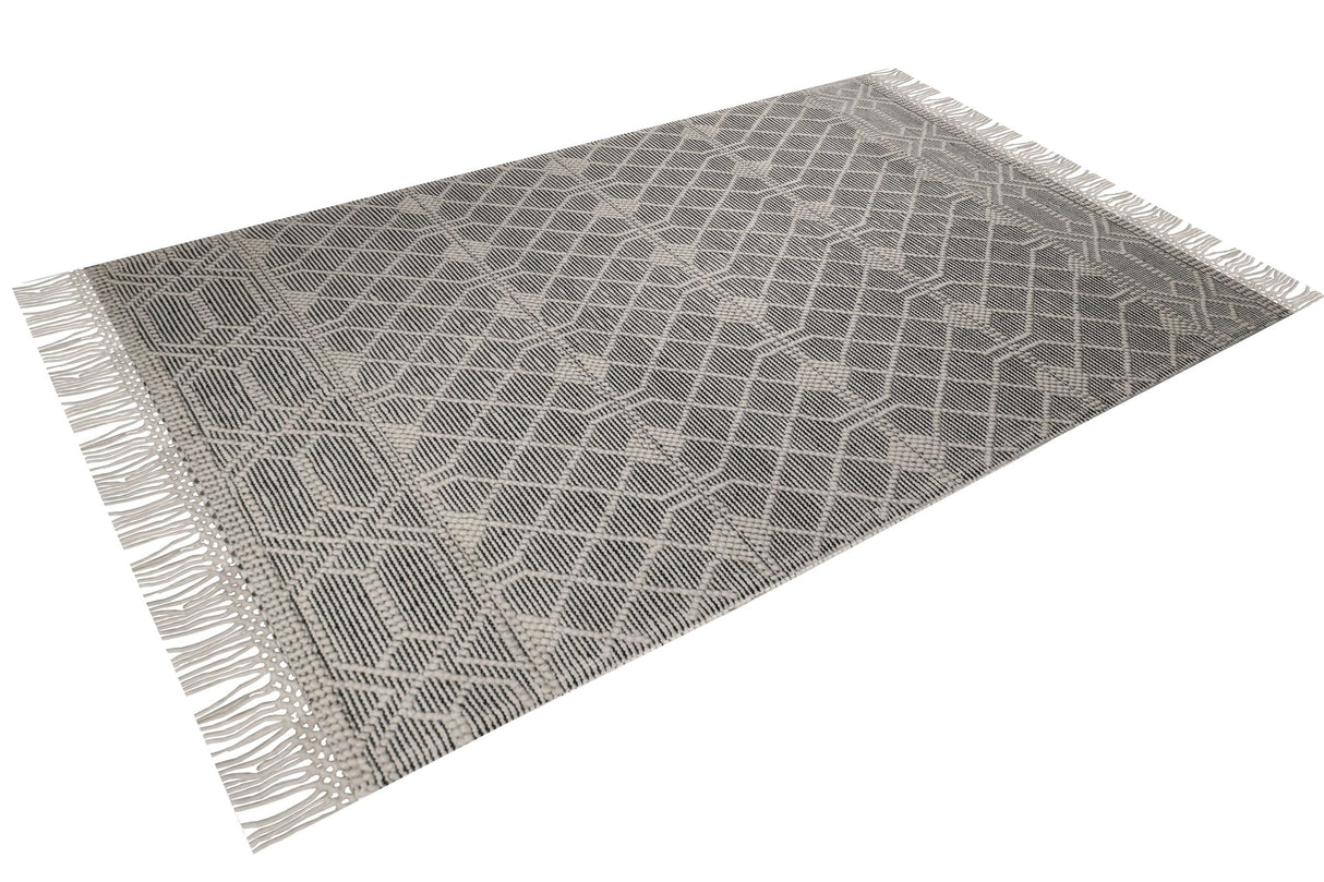 Noor Rug Collection Wool Blend Fabric - Bohemian Textured, Natural Colors, 9' X 12' (1 Piece)