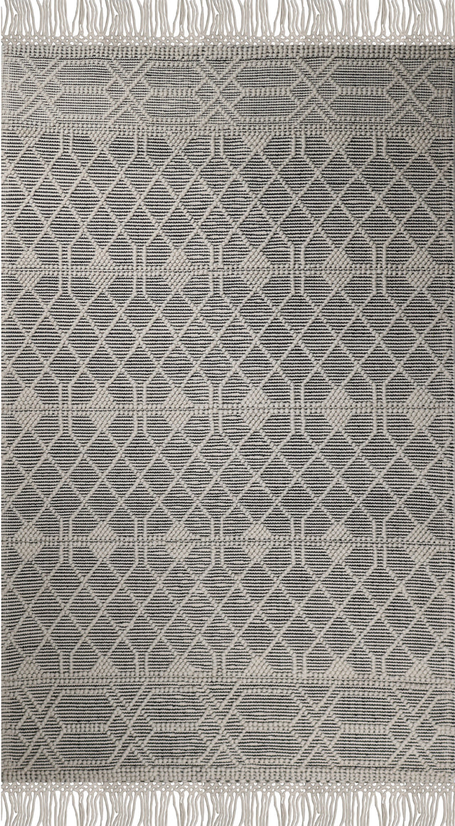 Noor Rug Collection Wool Blend Fabric - Bohemian Textured, Natural Colors, 9' X 12' (1 Piece)