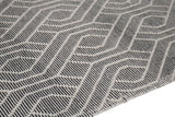 Natural Wool Blend Bohemian Design Rug - White Black, NR507, 60 Percent Wool 20 Percent Cotton 20 Percent Polyester (9' X 12')