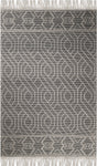 Natural Wool Blend Bohemian Design Rug - White Black, NR507, 60 Percent Wool 20 Percent Cotton 20 Percent Polyester (9' X 12')