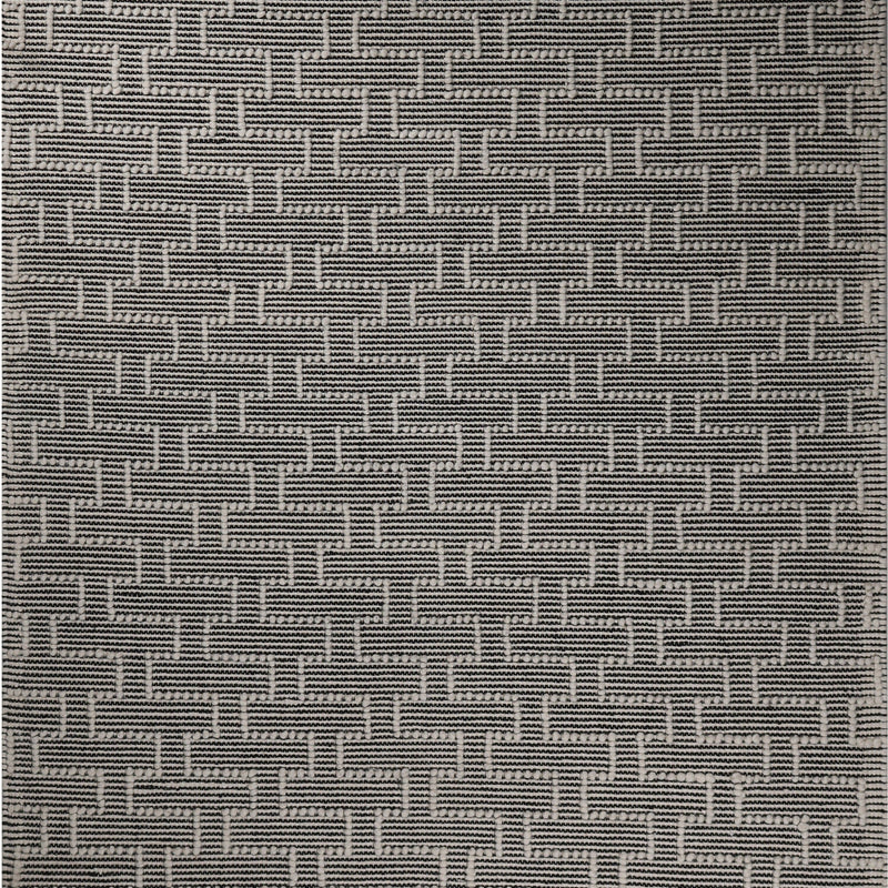 Noor Rug Collection Wool Cotton Blend Fabric - White Black, Hand Made Bohemian, 9' X 12' (1 Piece)