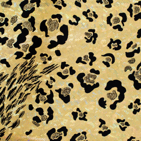 Leopard Flocked 4-Way Stretch Nylon Spandex Fabric