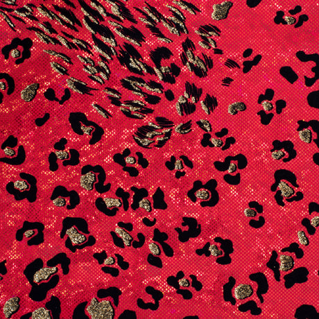 Leopard Flocked 4-Way Stretch Nylon Spandex Fabric