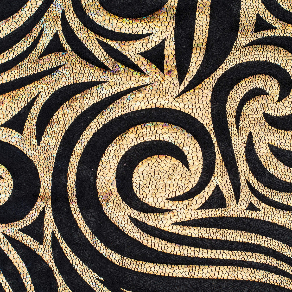 Nylon Spandex Paisley Foggy Foil Fabric