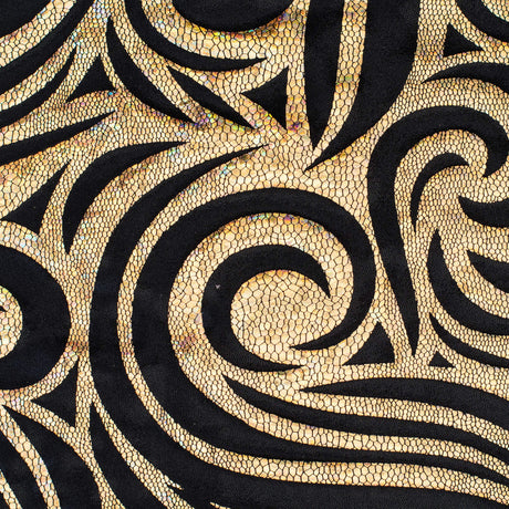 Nylon Spandex Paisley Foggy Foil Fabric