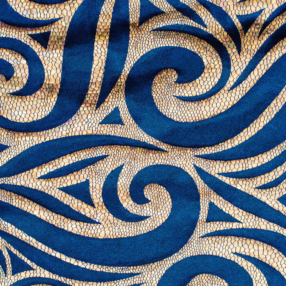 Nylon Spandex Paisley Foggy Foil Fabric