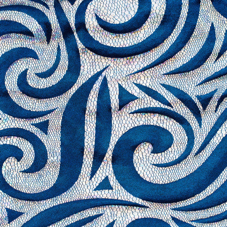 Nylon Spandex Paisley Foggy Foil Fabric