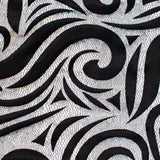 Nylon Spandex Paisley Foggy Foil Fabric