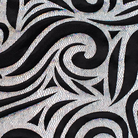 Nylon Spandex Paisley Foggy Foil Fabric