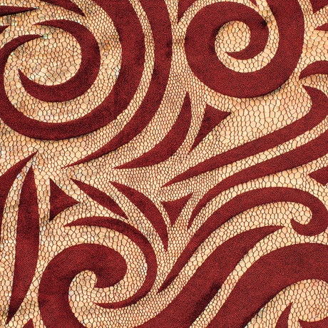 Nylon Spandex Paisley Foggy Foil Fabric
