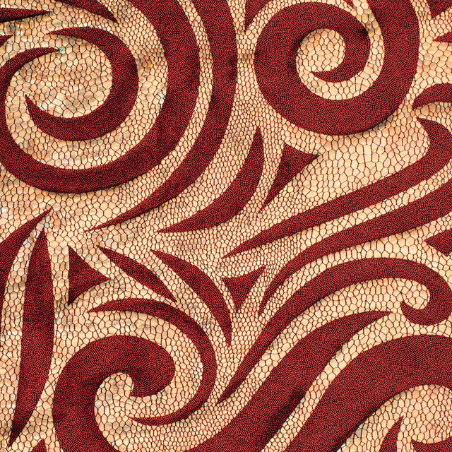 Nylon Spandex Paisley Foggy Foil Fabric