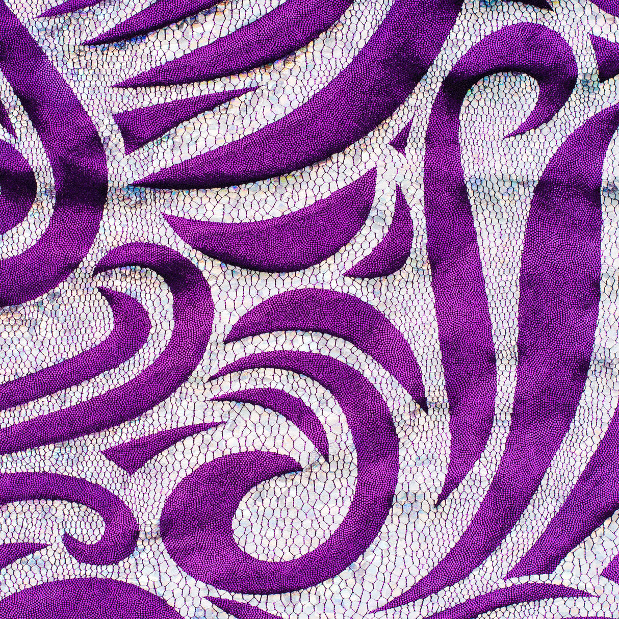 Nylon Spandex Paisley Foggy Foil Fabric