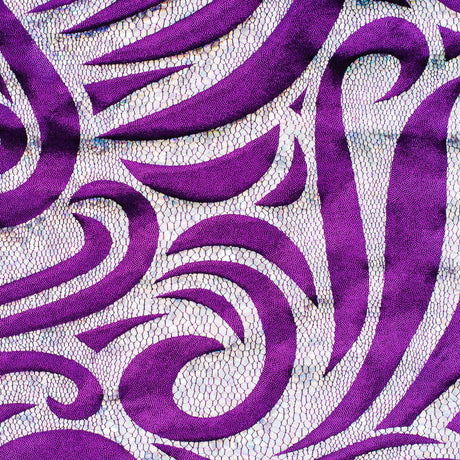 Nylon Spandex Paisley Foggy Foil Fabric