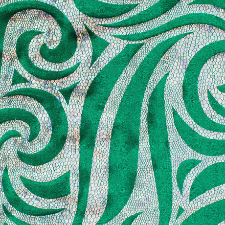 Nylon Spandex Paisley Foggy Foil Fabric