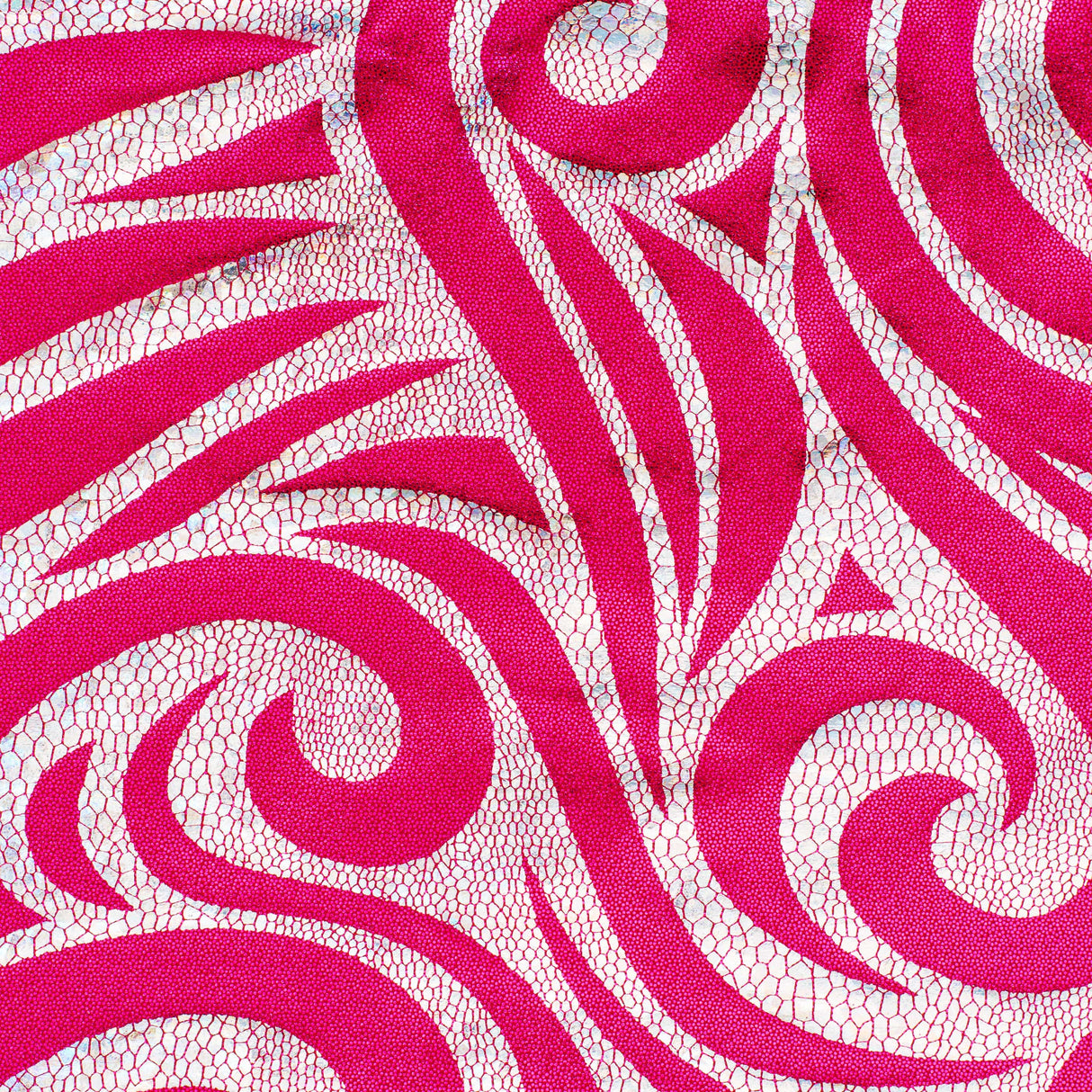 Nylon Spandex Paisley Foggy Foil Fabric