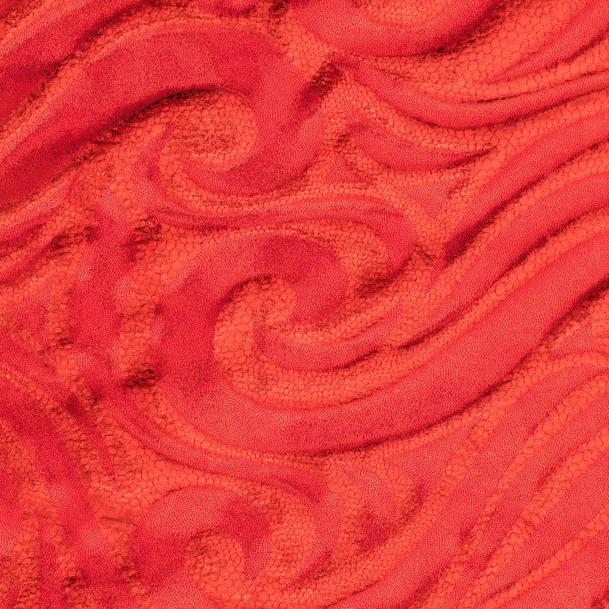Nylon Spandex Paisley Foggy Foil Fabric