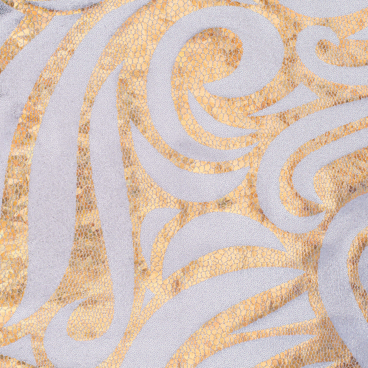 Nylon Spandex Paisley Foggy Foil Fabric