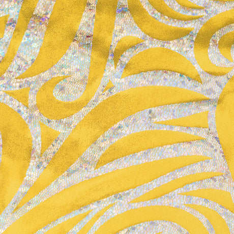 Nylon Spandex Paisley Foggy Foil Fabric