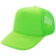 Trucker Hats Caps Fabric - Neon Green, Adjustable Size (1 Unit)