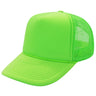Trucker Hats Caps Fabric - Neon Green, Adjustable Size (1 Unit)