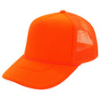 Trucker Hats Caps Fabric - Neon Orange, Adjustable Size (1 Unit)