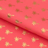 Palm Trees Foil In Pink Nylon Spandex Fabric - Gold/Pink Palm Trees Foil, 57" Width (1 Yard)