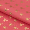 Printed Spandex Palm Trees Pink Gold