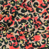 Printed Spandex Fabric Brown Pink Leopard