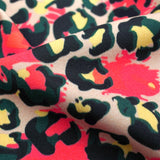 Printed Spandex Fabric Brown Pink Leopard