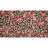 Printed Spandex Fabric Brown Pink Leopard