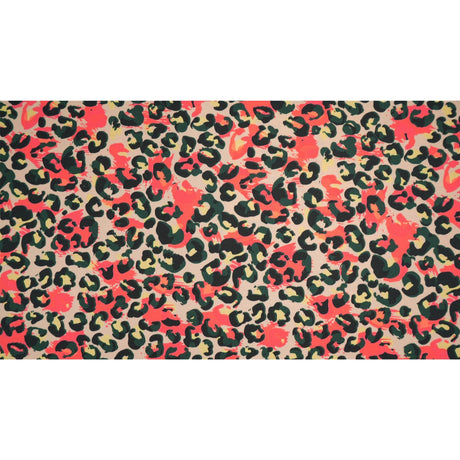 Printed Spandex Fabric Brown Pink Leopard