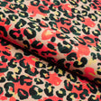 Printed Spandex Fabric Brown Pink Leopard