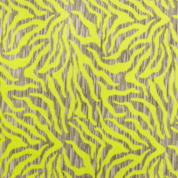 Neon Tiger Printed Nylon Spandex Fabric - Leopard Print, 55/56" Width, 200 GSM (1 Yard)