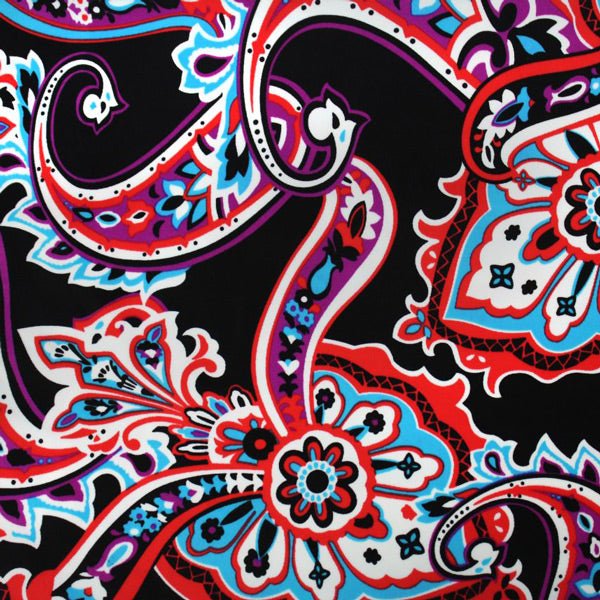 Printed Spandex Vibrant Paisley