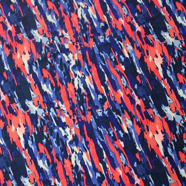 Paint Splatter Printed Nylon Spandex Fabric - Blue, Paint Splatter Print, 55/56" Width (1 Yard)