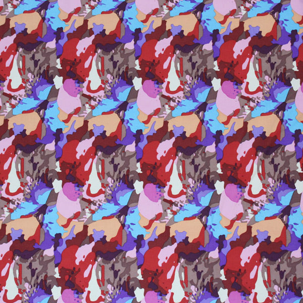 Pastel Rubber Camouflage Printed Nylon Spandex Fabric - Pastel Camouflage Print, 55/56" Width (1 Yard)